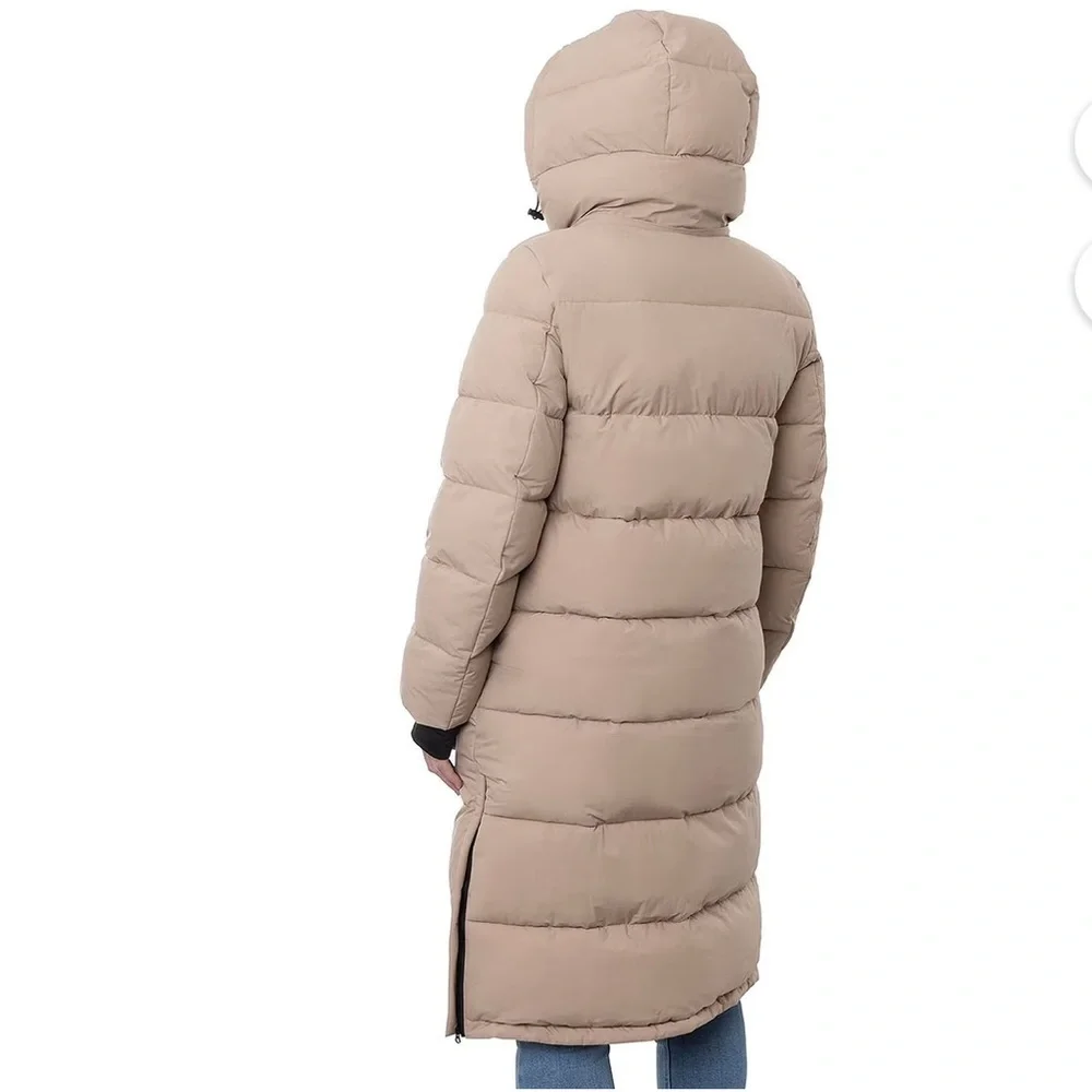 London Fog Women's Removable‎ Hood Ulta Long Puffer Coat - Latte
